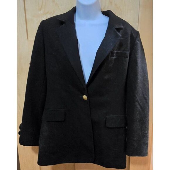 Vintage Talbot Black Wool Blazer With Gold Button & Pockets - Picture 1 of 7